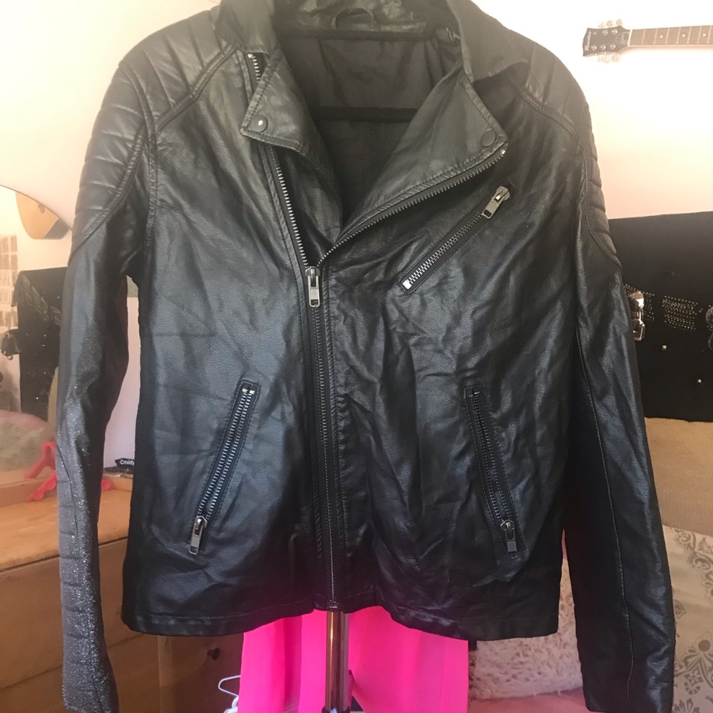H&M Black Faux Leather Jacket